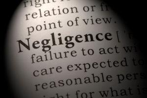 close-up of negligence in a dictionary